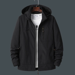 Men Outdoor Hooded Jacket Windproof Waterproof Tactical Cargo Coat Lightweight Spring Autumn Outerwear Casual Sportswear
