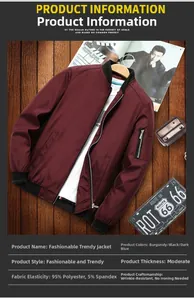 Detail of burgundy bomber jacket sleeve showing zipper pocket and ribbed cuff texture