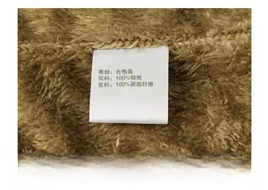 Close-up of thick fleece lining and material tags on casual outdoor vest jacket