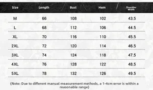 Detailed size chart for fleece vest showing measurements from M to 5XL for perfect fit