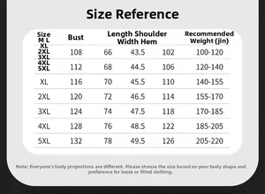 Detailed size chart for men's utility fishing vest showing measurements from M to 5XL
