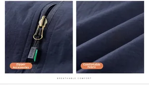 Detail of durable fabric texture and high-quality metal zipper with sports puller