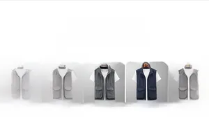 Men's outdoor utility vests in five colors featuring large pockets and stand collar