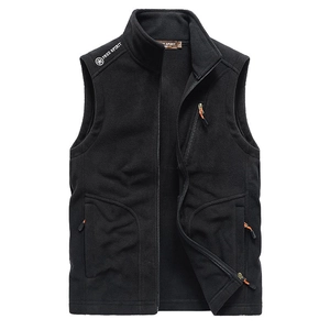 Herren Outdoor Polarfleece Weste Ärmellos Stehkragen Reißverschluss Weste Leichte Warme Jacke Zum Wandern Casual Oberbekleidung