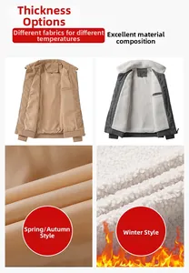 Détail d'une veste en velours pour homme comparant la doublure standard et le polaire