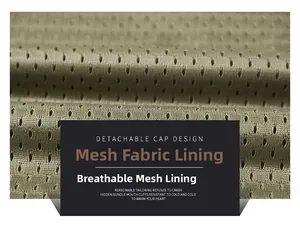 Detail view of breathable mesh lining and fabric texture on this lightweight men's vest