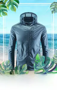 Water-repellent and breathable summer lightweight sun protection hooded jacket for men