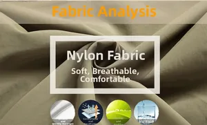 Close-up of khaki nylon fabric texture showing wrinkle resistance and breathability