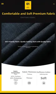 Detail of thick knit denim fabric texture made of 65% cotton and 35% polyester