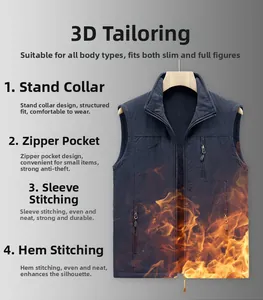 Détail du gilet de sport avec col montant et poches zippées pour l'extérieur