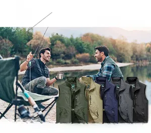 Close-up of functional zipper pockets and breathable mesh lining on outdoor vest