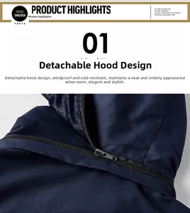 Detail view of men's quick-dry jacket with detachable hood and breathable mesh lining