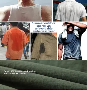 Close-up of quick-dry green nylon outdoor shirt fabric with sweat-wicking properties