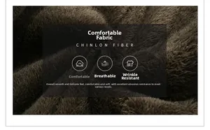 Detail of dark brown plush chinlon fiber fabric showing soft and breathable texture