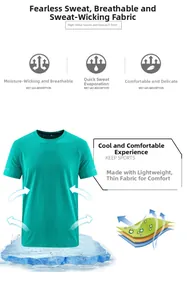 Detail view of breathable quick-dry ice silk fabric with mesh texture for men's t-shirt