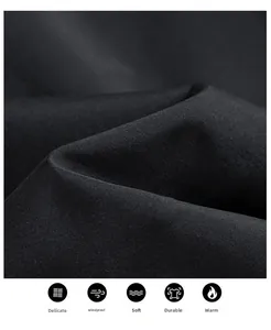 Close-up of black windproof fabric showing fine texture and water resistant outdoor material