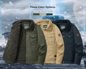 Herren Winterjacken mit dickem Fleece-Futter und Reverskragen in drei Farben