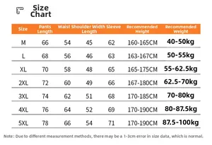 Detailed size guide for men's corduroy jacket with height and weight recommendations