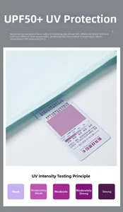 Tissu de protection solaire en soie glacée UPF50+ avec carte de test UV d'intensité