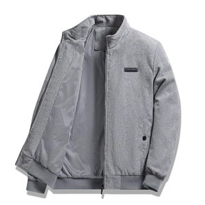 Men's Corduroy Jacket Stand Collar Fashion Casual Zipper Outerwear Slim Fit Business Gentleman Windproof Warm Spring Autumn Coat