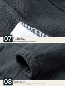 Detailed stitching and double-layered cuff design of thick fleece winter jacket