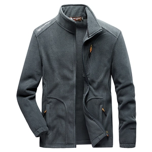 Men Fleece Jacket Thick Warm Polar Fleece Stand Collar Full Zip Outdoor Casual Jacket Coat For Men Autumn Winter Clothing