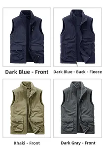 Detailed grid view showing reversible fleece vest pockets and high neck zipper closures