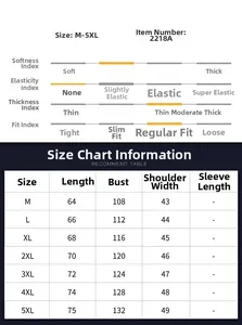 Size chart for reversible fleece vest showing length, bust, and shoulder from M to 5XL