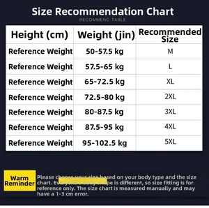 Detailed size guide table for men's fleece vest showing height and weight recommendations