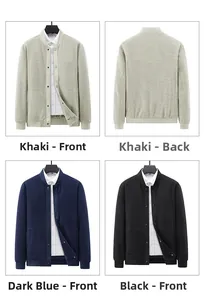 Dettaglio di giacche casual da uomo con trama a nido d'ape in kaki, blu navy e nero