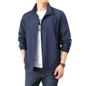 Men's Lightweight Outdoor Windbreaker Jacket Sun Protection UPF 50 Plus Breathable Quick Dry Hiking Fishing Stand Collar Casual Outerwear Top