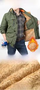 Men's outdoor winter parka with thick fleece lining and durable multi-pocket design