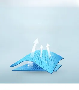 Detail of breathable ice silk fabric with cooling, sweat-wicking and quick-dry technology
