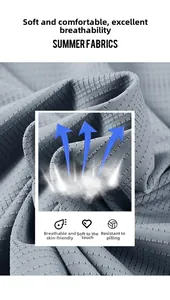 Close-up of grey ice silk fabric showing breathable mesh structure and airflow design