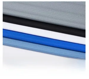 Close-up of breathable mesh fabric in multiple colors for summer athletic shirts