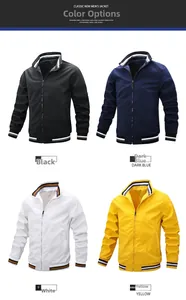 Dettaglio di giacche casual da uomo in quattro colori con colletto a righe sottili