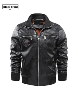 Detail of men's black motorcycle jacket with ribbed cuffs and shoulder quilting