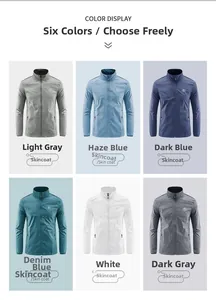 Vestes de protection solaire pour hommes en six couleurs avec cols montants et fermetures