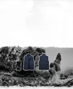 Close-up of multi-pocket fishing vest showing tactical zippers and durable cargo pockets