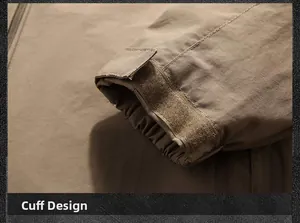Detail of adjustable cuff with hook-and-loop strap on outdoor tactical jacket