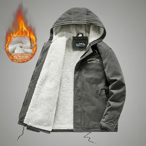 Veste D'hiver En Coton Épais Pour Homme Avec Doublure En Polaire Sherpa Parka À Capuche Chaude Manteau Décontracté