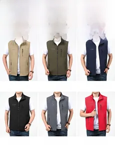 Grille de gilets de pêche en six couleurs avec de multiples poches zippées pratiques