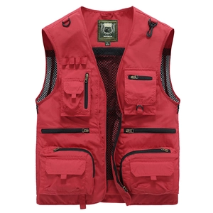 Men Quick Dry Mesh Vest Outdoor Multi Pocket Fishing Photography Cargo Waistcoat Lightweight Breathable Sleeveless Jacket