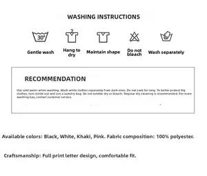 Size guide for men's windbreaker featuring 100% polyester fabric and letter print detail