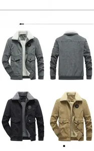 Detailansicht der Cordjacke mit dickem Sherpafutter und Rippbündchen für Herren