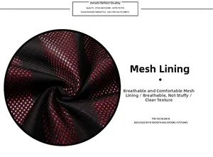 Breathable red and black mesh lining fabric detail of the outdoor leisure vest jacket