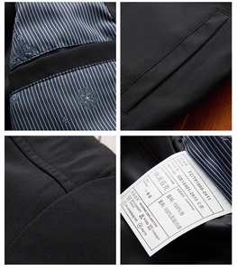 Detailed close-up of men's casual cotton jacket showing printed blue lining and pockets