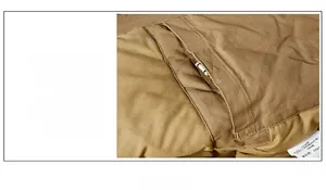 Detail of the reinforced inner pocket and fabric texture on a winter bomber jacket