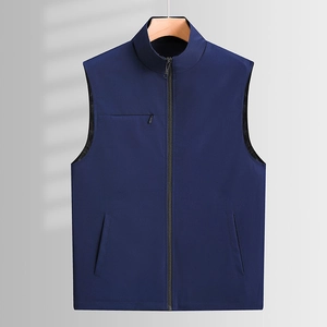 Men's Outdoor Multi-Pocket Vest Stand Collar Lightweight Polyester Sleeveless Jacket For Travel Sports Casual Men Waistcoat