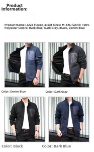 Detailed view of standing collar and zipper pocket on men polar fleece outdoor jacket